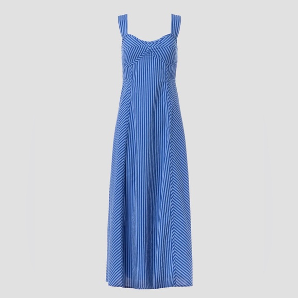 MADEWELL Bianca Striped Sun Dress in Blue Stripes sz 10 - Picture 5 of 14